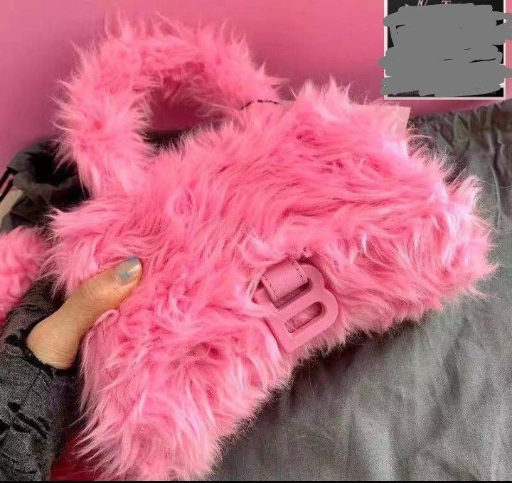 Balenciaga Fluffy hourglass Top Handle Bag