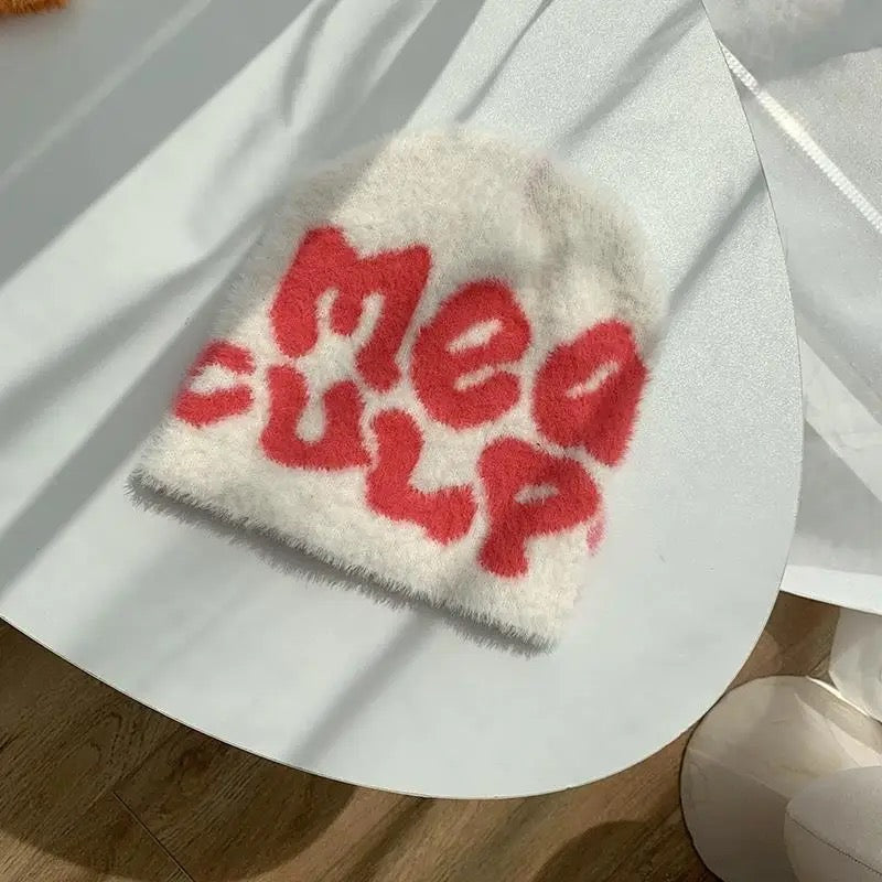 Winter Beanies Mea Culpas Furry Style Y2K Skullies Kpop Knitted Hat Cashmere