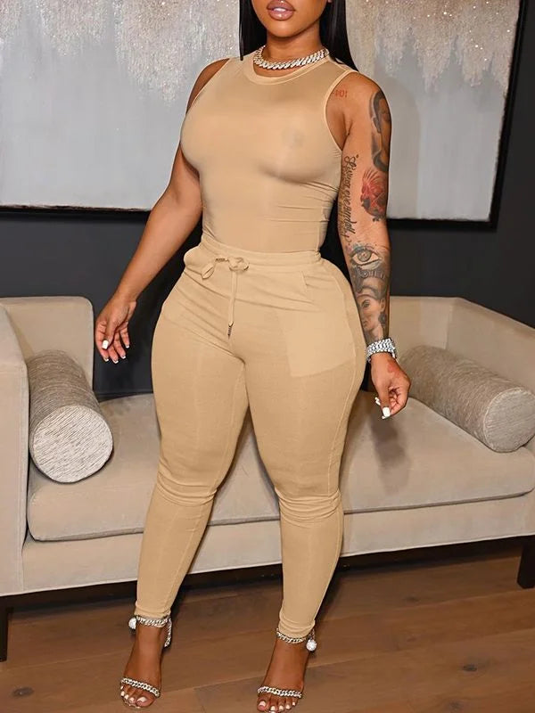 Casual 2 Piece• Drawstring Pants Set