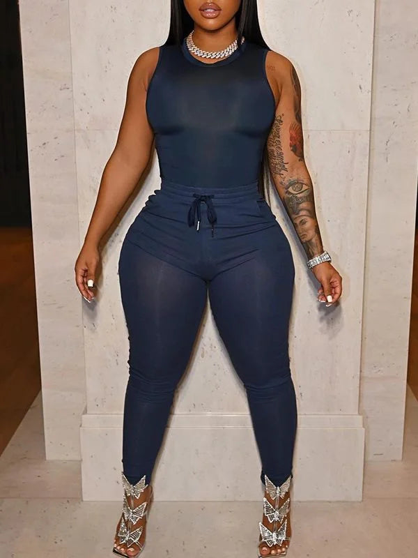 Casual 2 Piece• Drawstring Pants Set