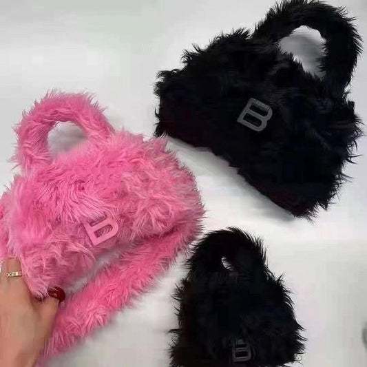 Balenciaga Fluffy hourglass Top Handle Bag