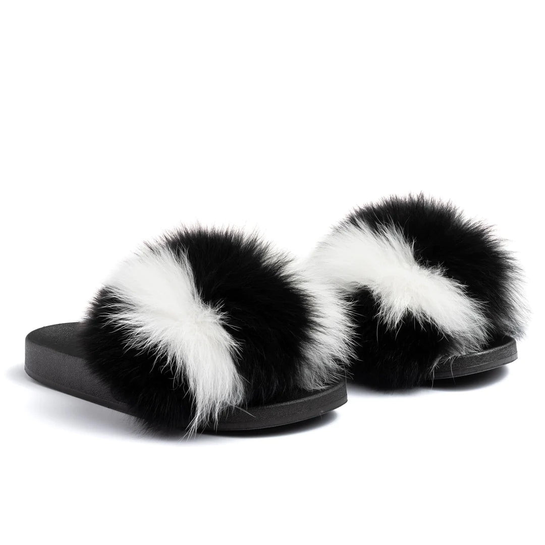 Skunk Fur Slides - Bossy Collections